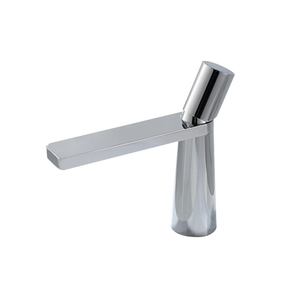 Modern Chrome Mono Bathroom Basin Tap Single Knob Solid Brass