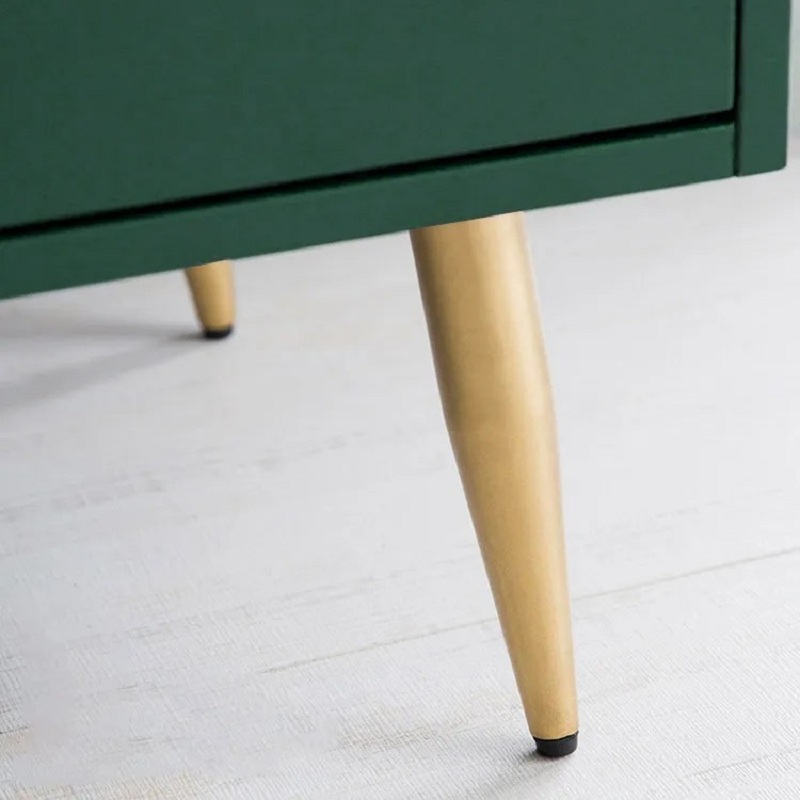 Commode moderne en bois avec 4 tiroirs en coffre de rangement vert pour chambre à coucher
