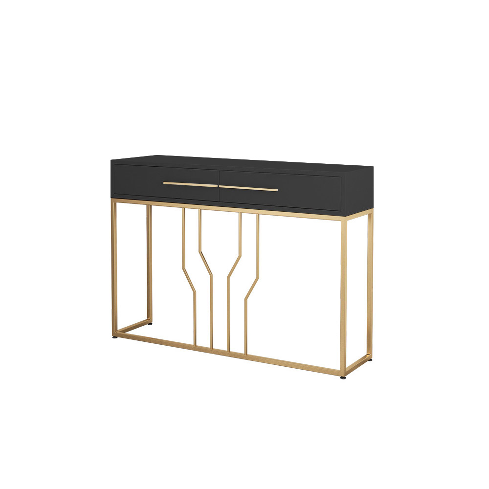 Black Console Table Decor with Drawers Entryway Table