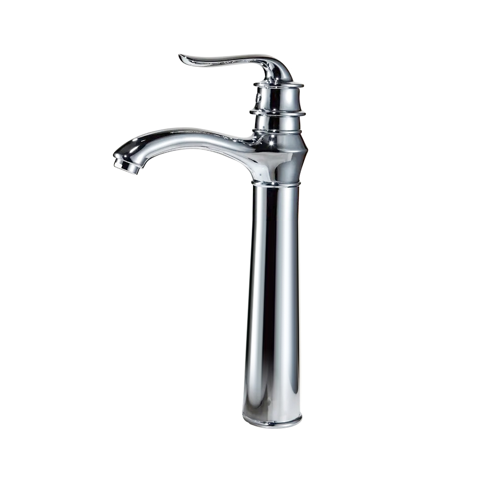 Marve Modern Single Lever Handle Mono Bathroom Tall Basin Mixer Tap in Polished Chrome