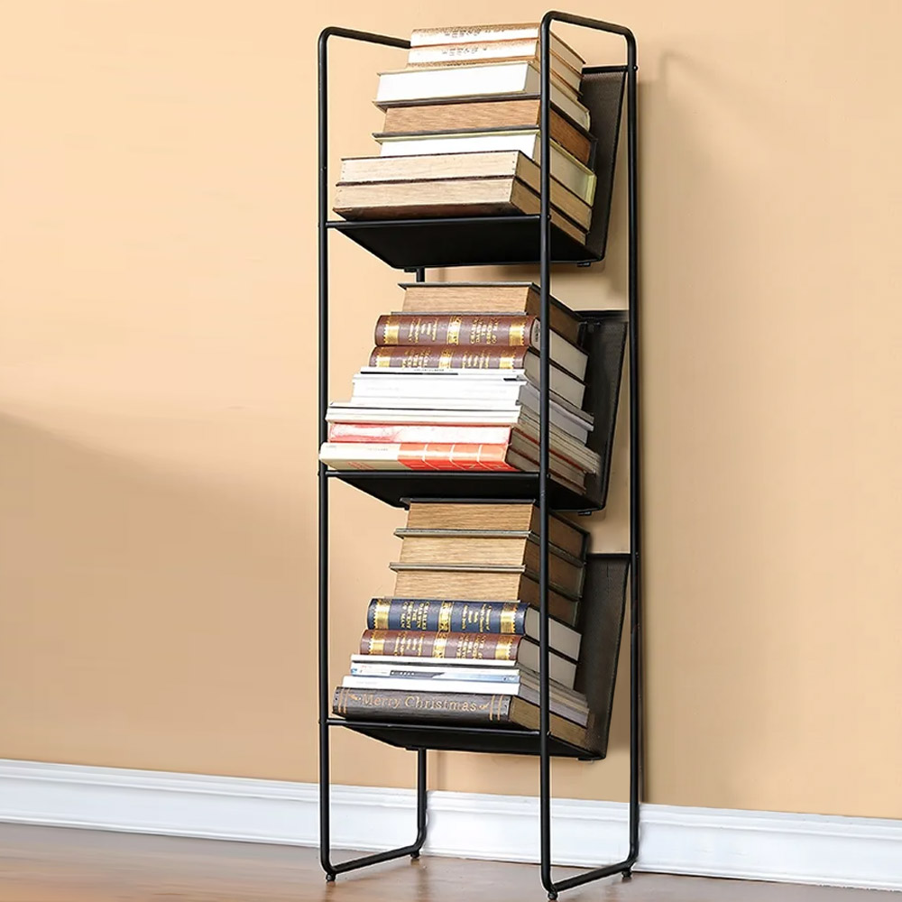 Contemporary Standing Etagere Bookshelf in Black-Homary