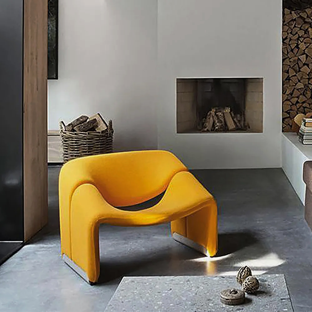 

28.3" Modern Yellow Velvet Accent Chair Lounge & Chair