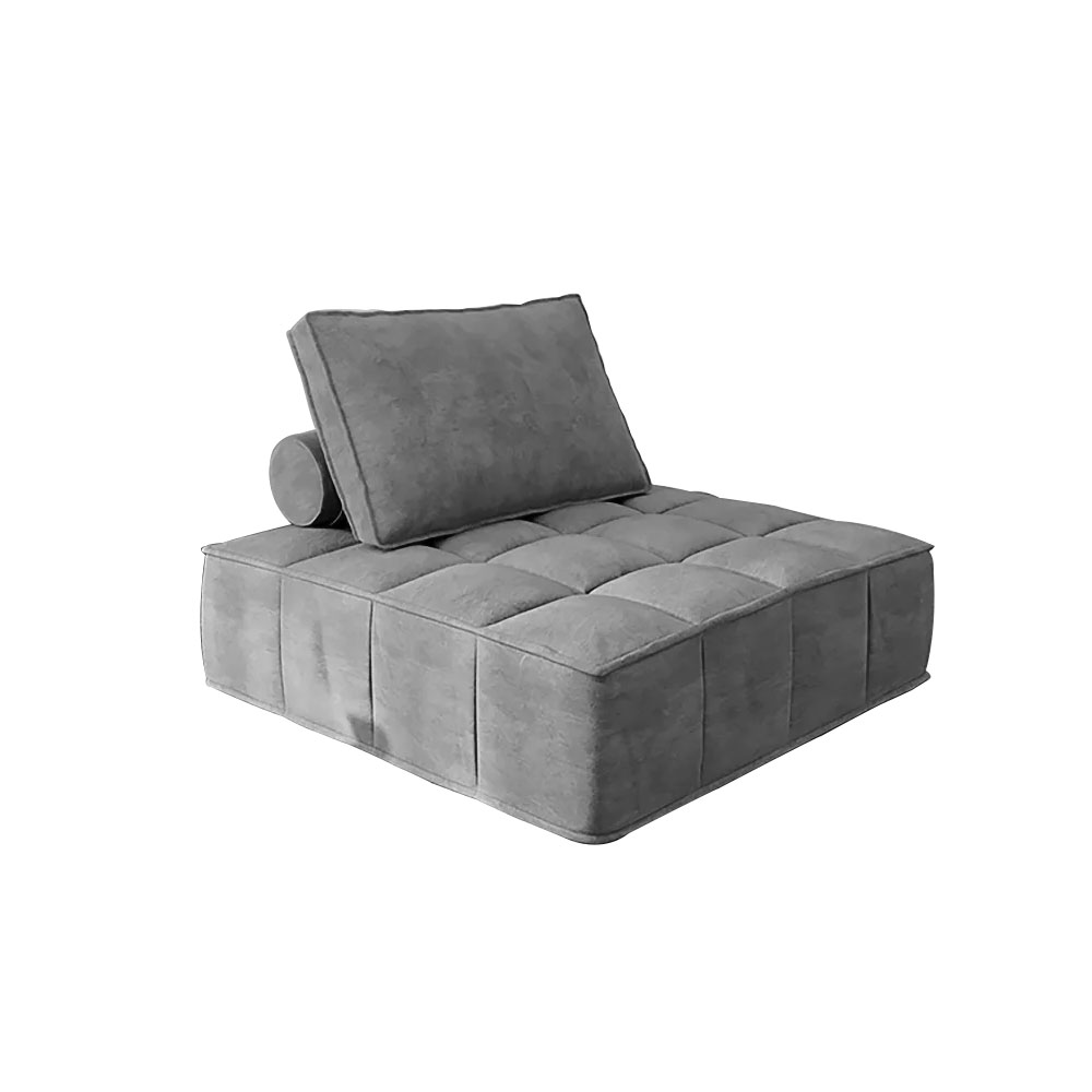 Gray Modular Armless Lounge Chair Leath-Aire Upholstered