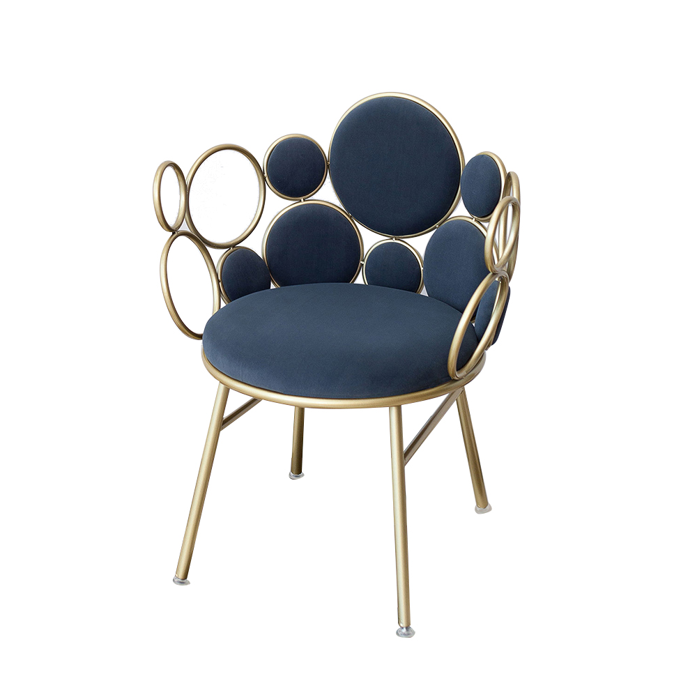 Grey Upholstered Velvet Accent Chair Modern Accent Chair in Gold