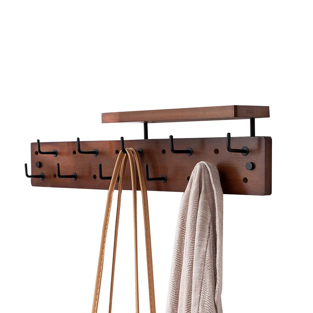 Modern Wall Mounted Coat Stand with Shlef and Hook-Homary