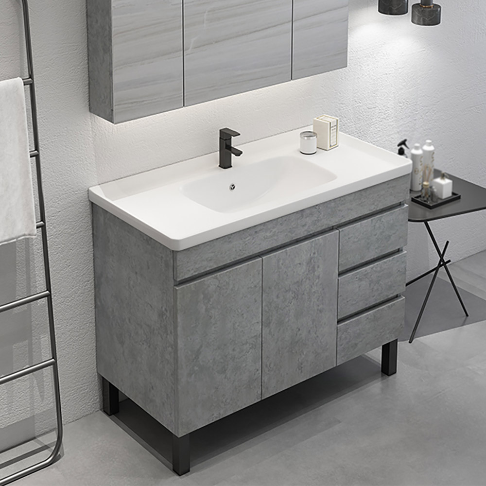 36" Modern Gray Bathroom Vanity Ceramics Single Sink Freestanding With ...