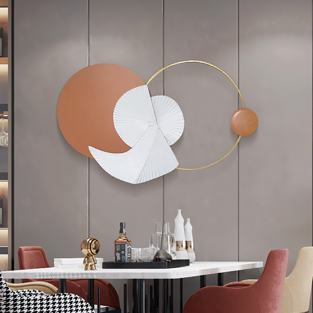 

Creative Geometric Round Wall Decor Metal Art Aesthetics Wall Pendant Accent
