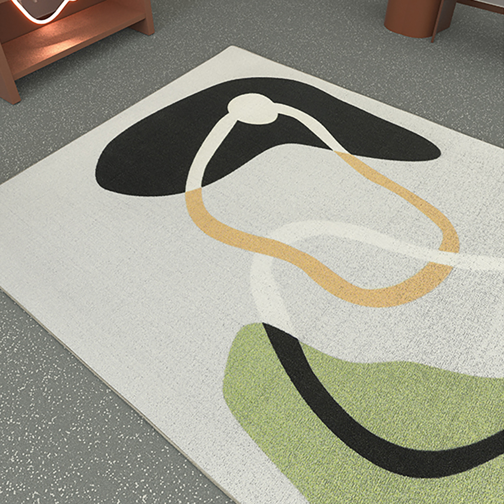 

9' x 12' Modern Creative Rectangular White Area Rug