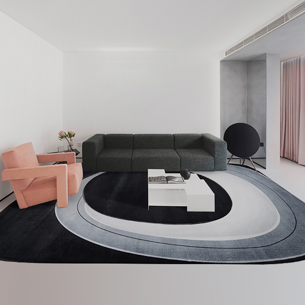 

5' × 8' Post-modern Artistic Pattern Black & Gray Rectangle Area Rug