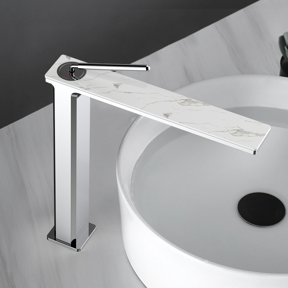 

Polished Chrome Single Handle Bathroom Vessel Faucet 1-Hole Solid Brass
