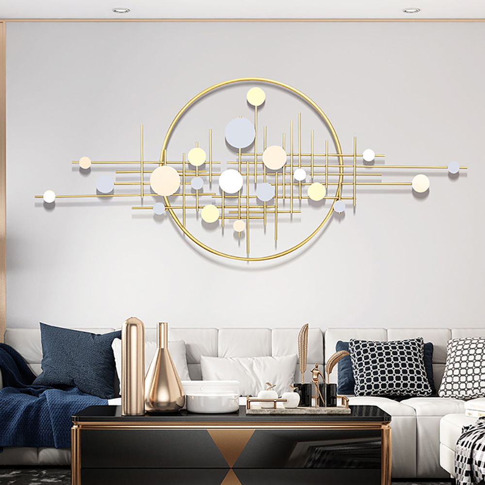 

Modern 3D Geometric Wall Decor Golden Metal Home Wall Accent