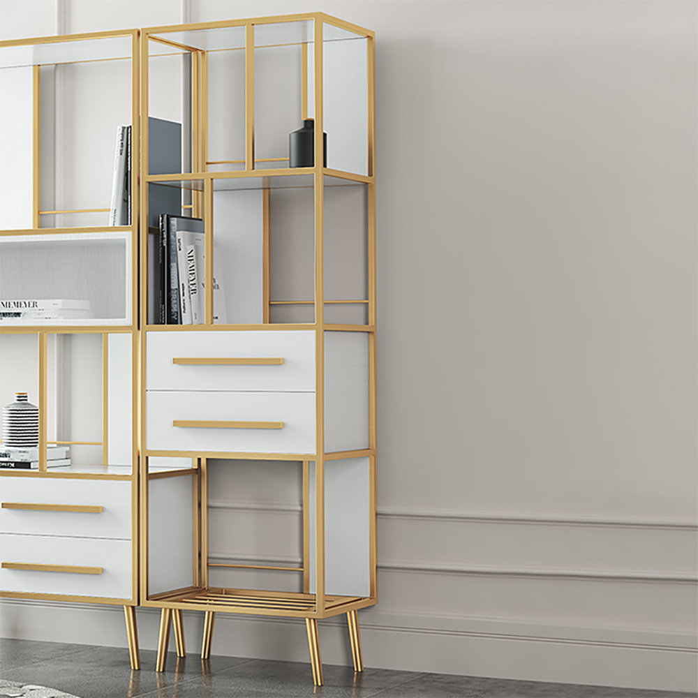 

Light Luxury Postmodern Bookshelf with Two Drawers