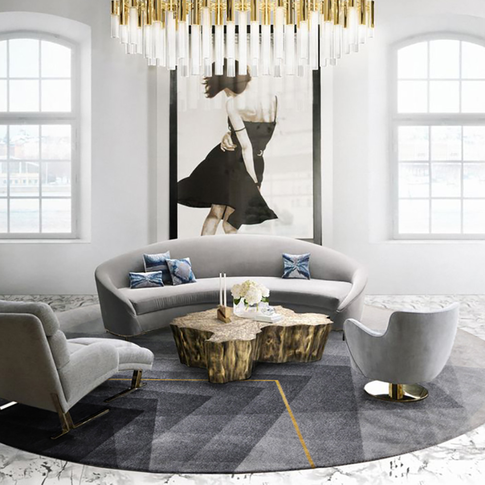 7' x 7' Modern Abstract Geometric Gradient Multi-Color Area Rug