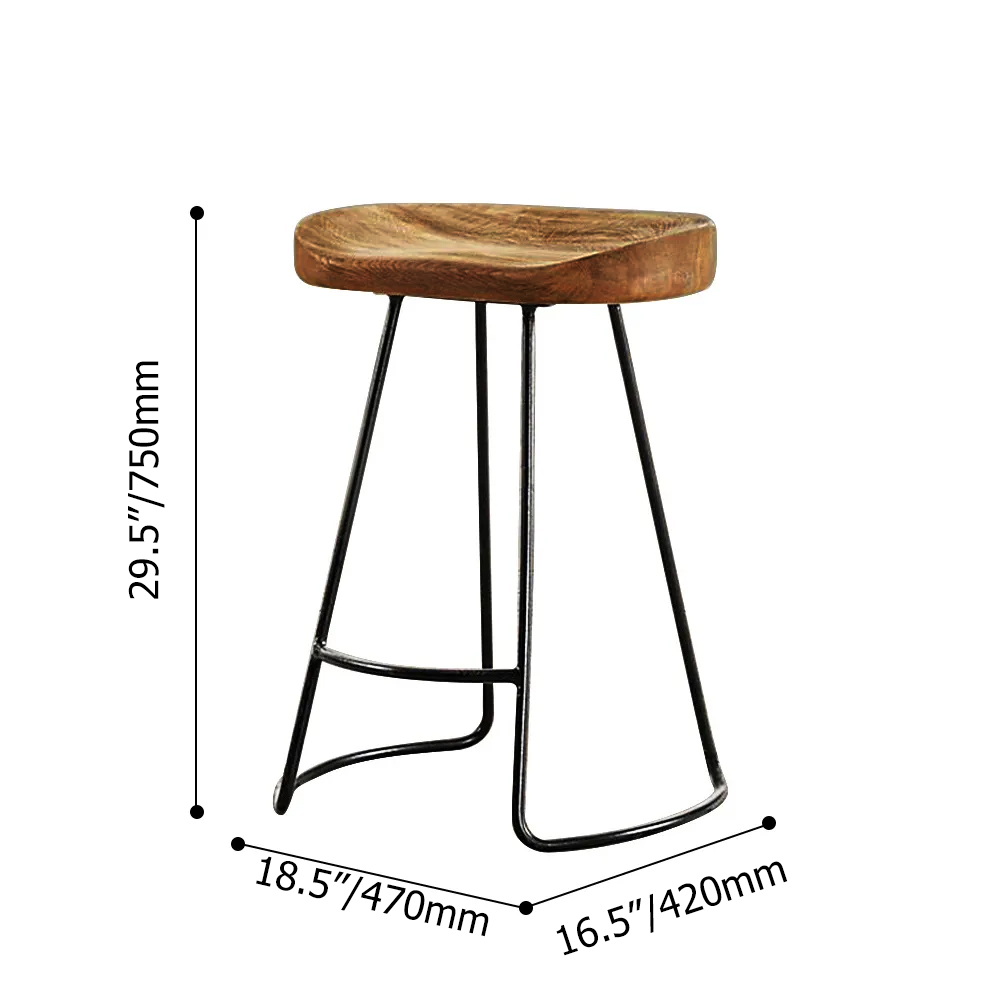 Industrial Long Bar Height Table Set for 4 Wooden 5 Piece Breakfast Table and Bar Stools