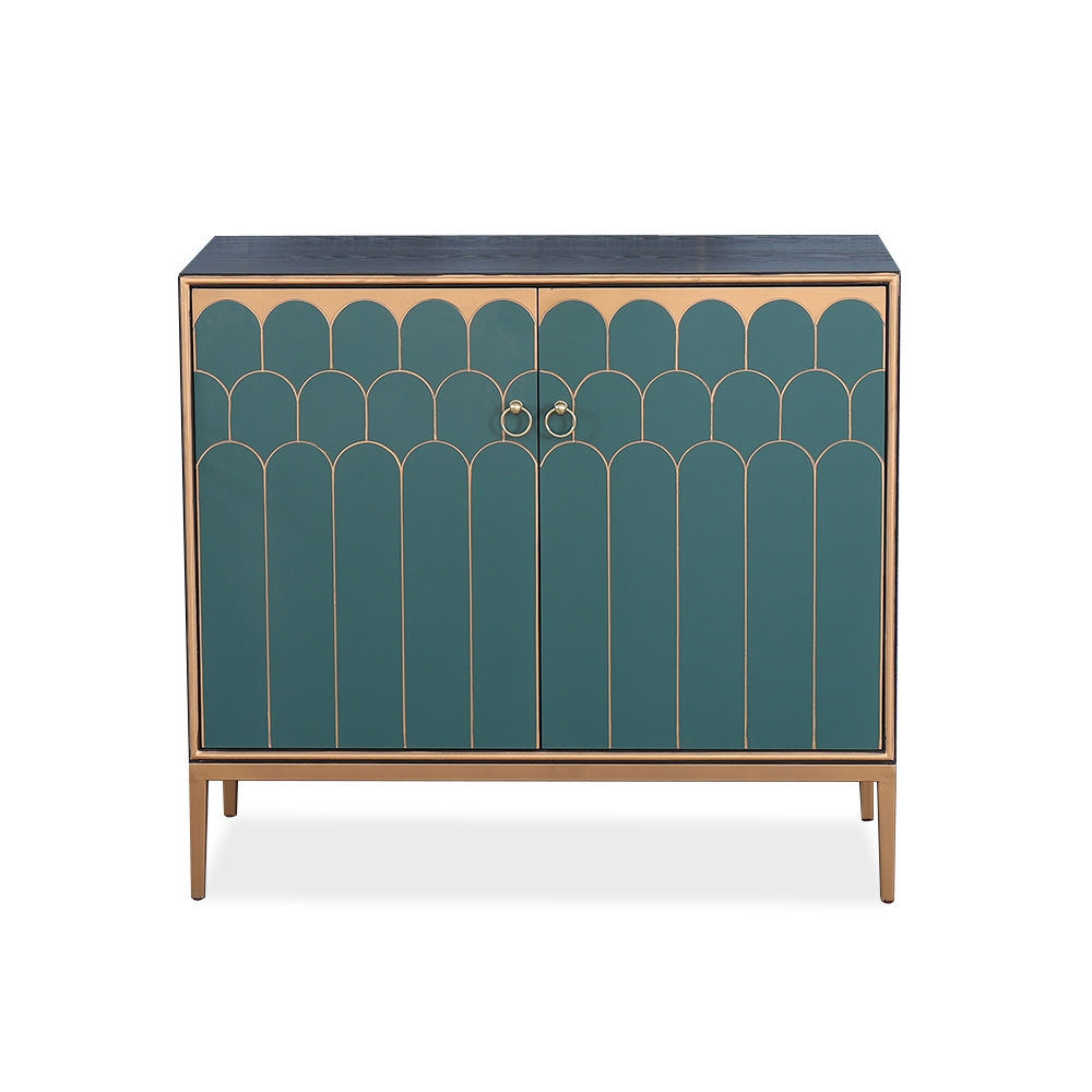 Modern Green Display 2 Doors 4 Adjustable ShelvesHomary