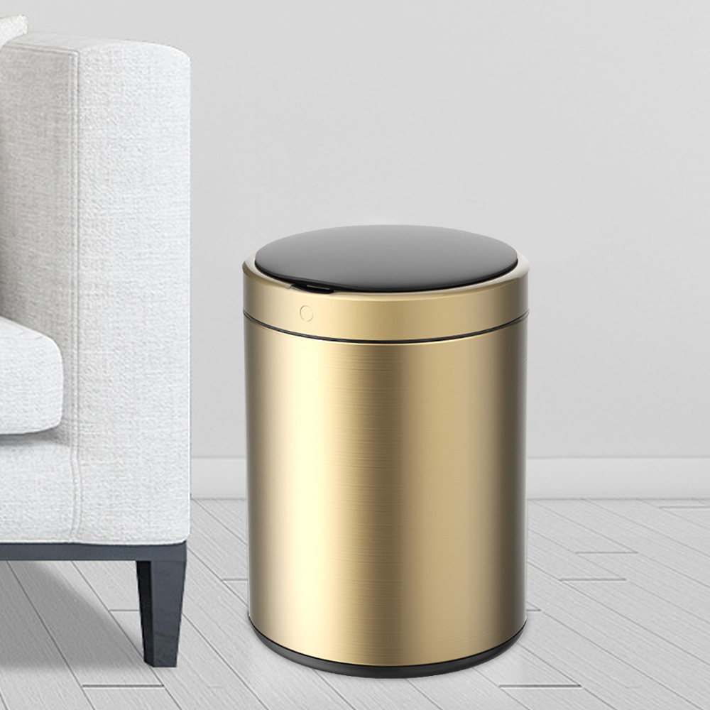 Automatic Touchless Sensor Stainless Steel Gold Rubbish Bin 9 Litres
