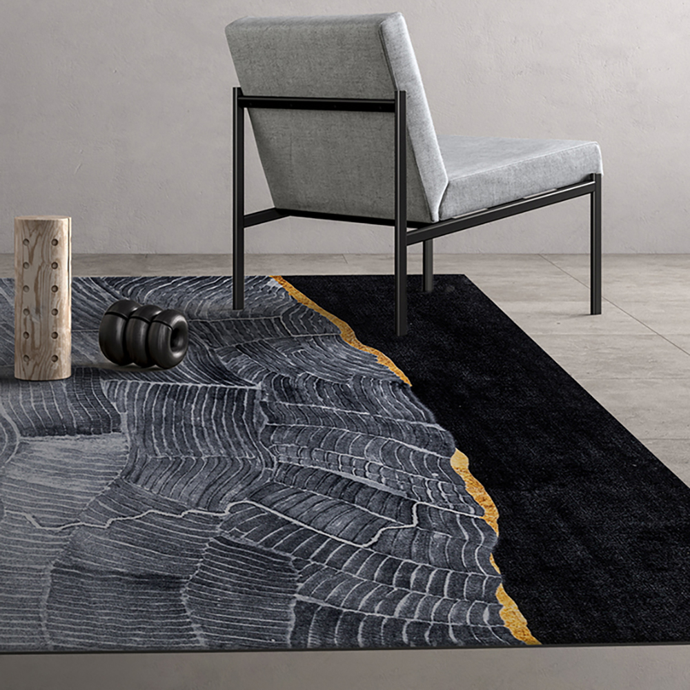 3000mm × 4000mm Contemprary Grey Artistic Geological Structure Designed ...