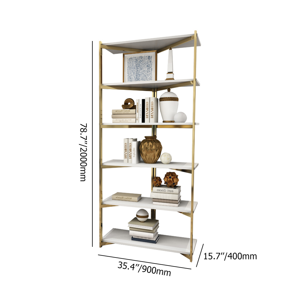 Contemporary Corner Shelf with Metal Frame