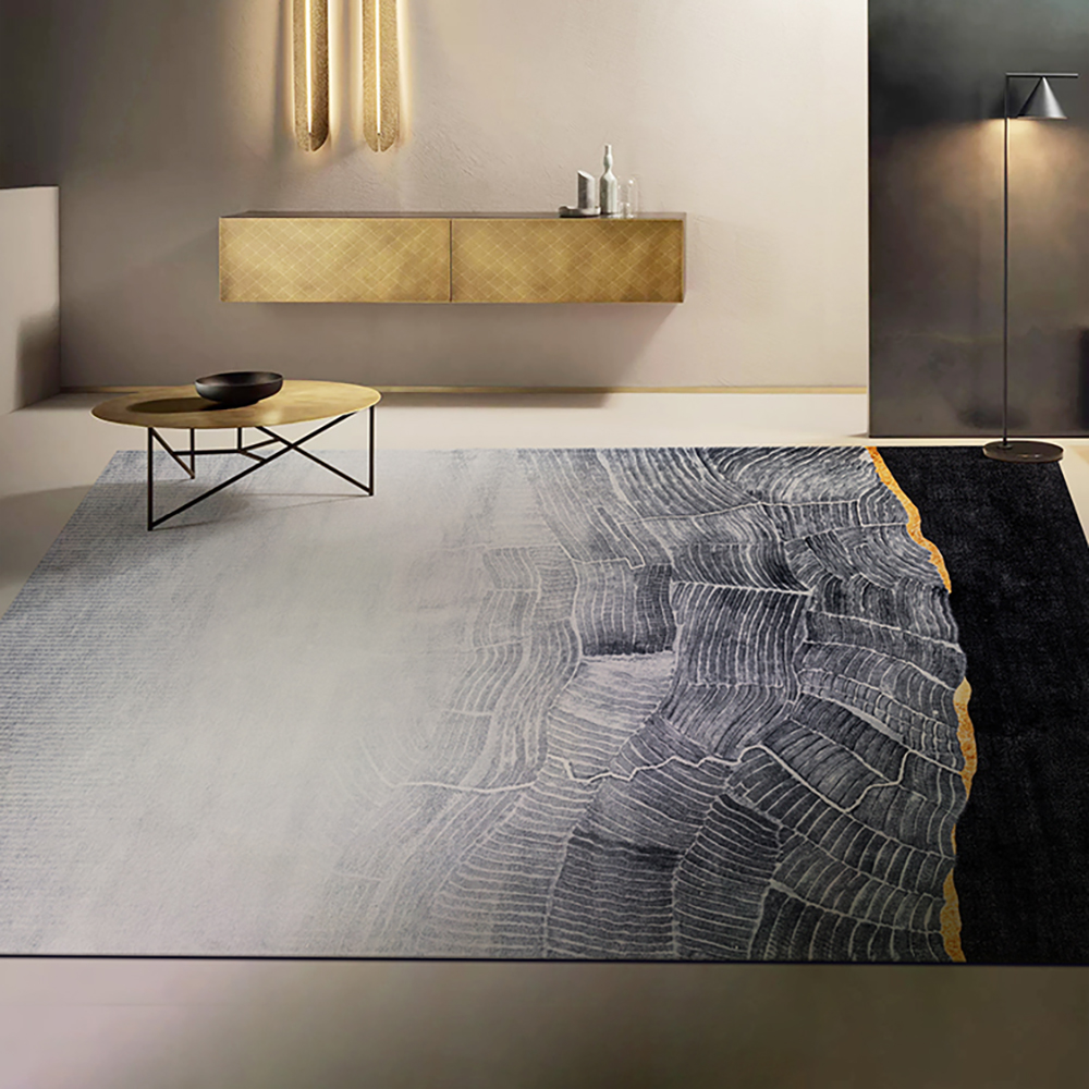 3000mm × 4000mm Contemprary Grey Artistic Geological Structure Designed ...