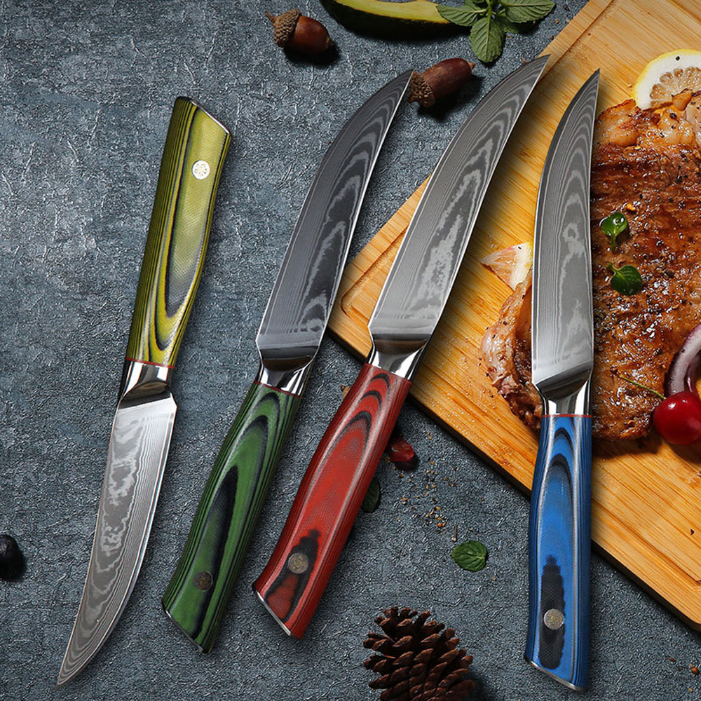 

6 Pieces Damascus Steak Knife Set