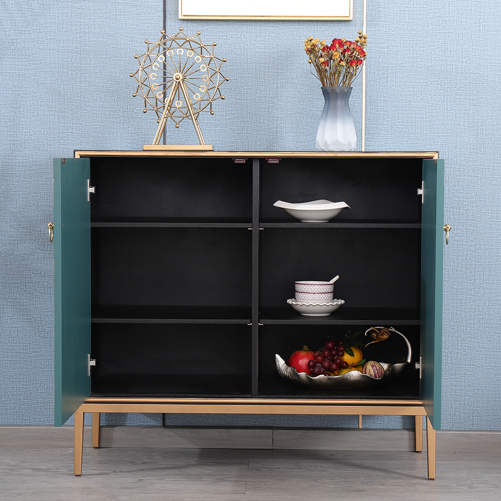 Modern Green Display 2 Doors 4 Adjustable ShelvesHomary