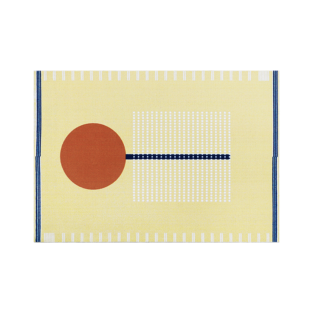 

9' × 12' Yellow Vibrant Sun Geometric Designed Thick Area Rug