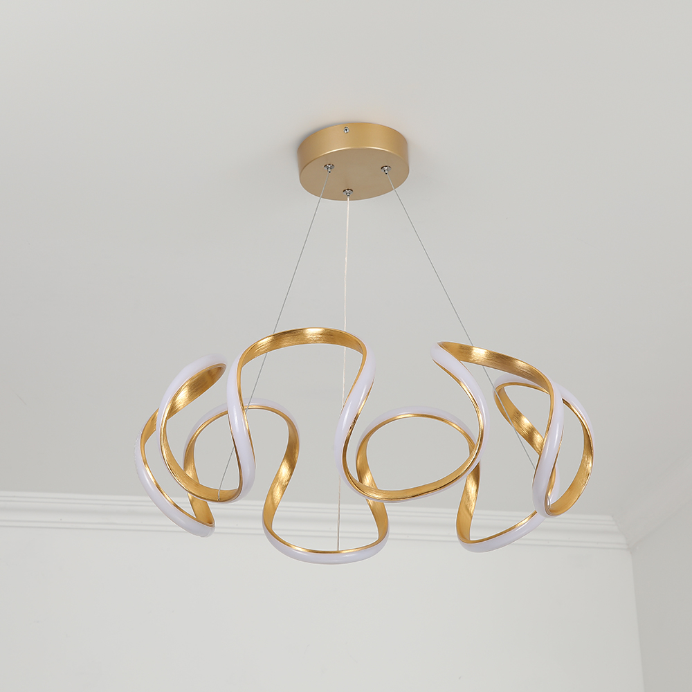 Rola Gold LED Unique Geometric Pendant Light Haning Ceiling Light