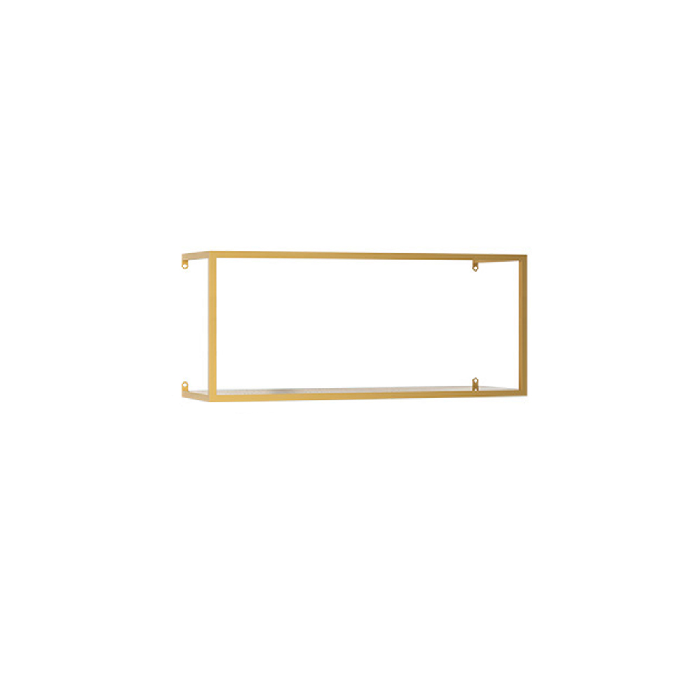 Modern Wall-Mounted Shelving Gold Floating Shelves in Metal Set of 6