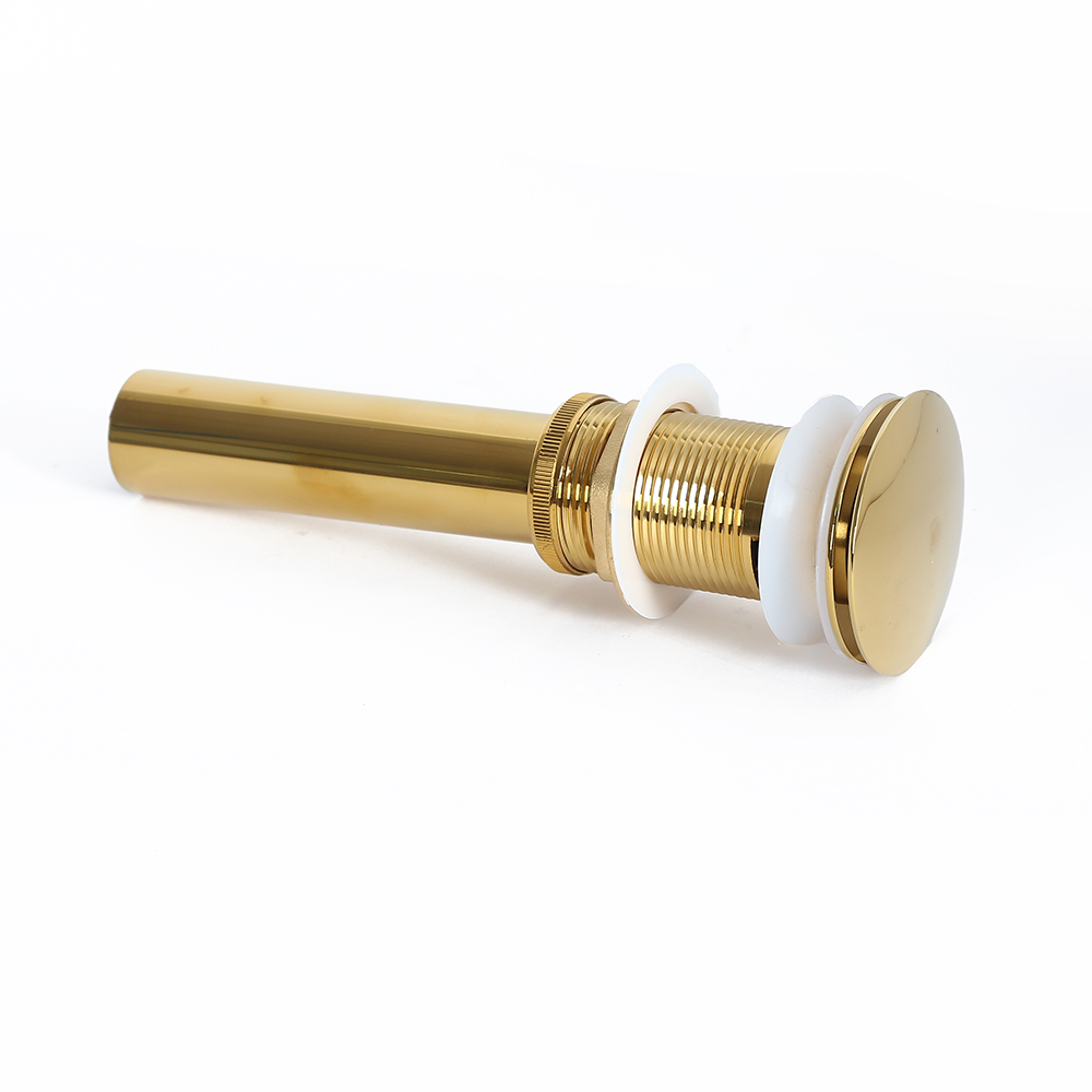 Modern Ti-PVD Gold Bathroom Basins Pop Up Waste with Overflow Solid Brass