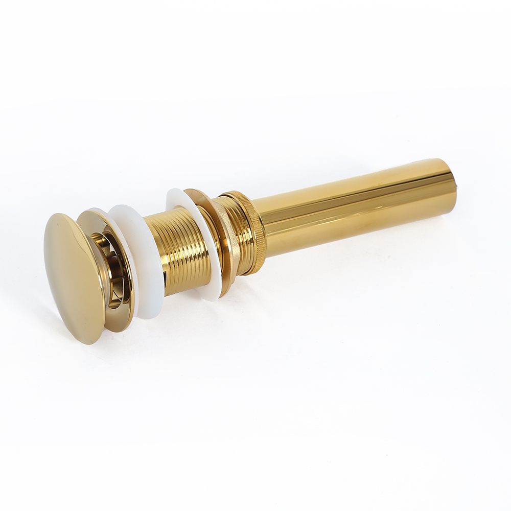 Modern Ti-PVD Gold Bathroom Basins Pop Up Waste with Overflow Solid Brass