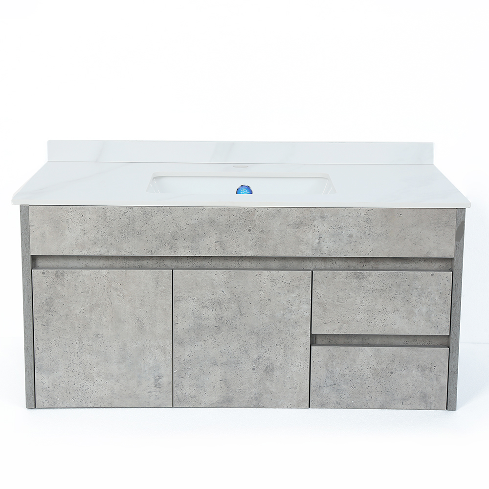 900mm Floating Bathroom Vanity with Faux Marble Countertop Basin Wall Mounted