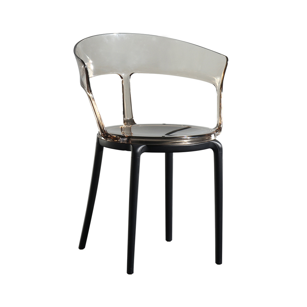 Modern Acrylic Dining Chair in Amber Dining Table Chairs with Arms
