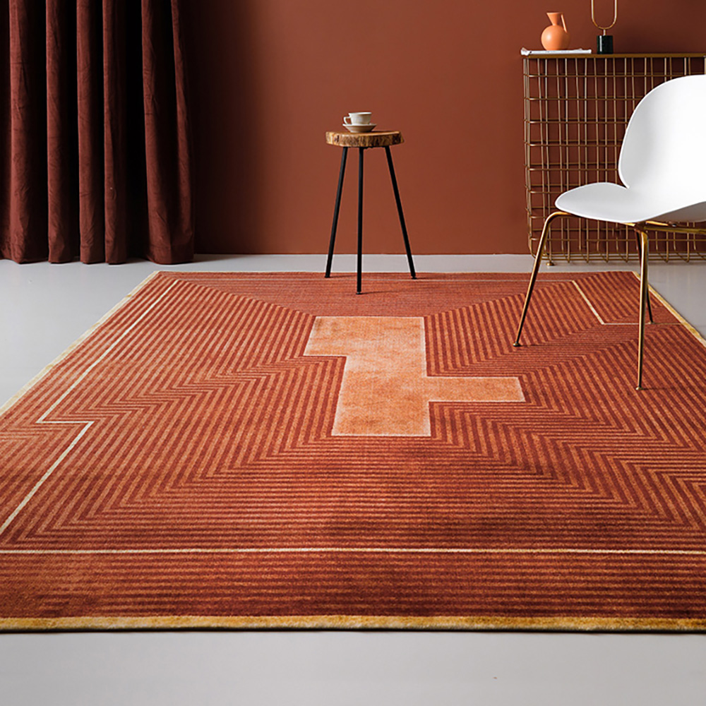 

10' x 13' Designer Modern Style Retangular Geometric and Physics Red Area Rug