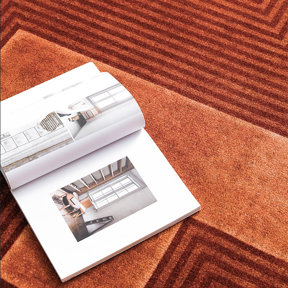 

5' x 8' Designer Modern Style Retangular Red Geometric and Physics Area Rug