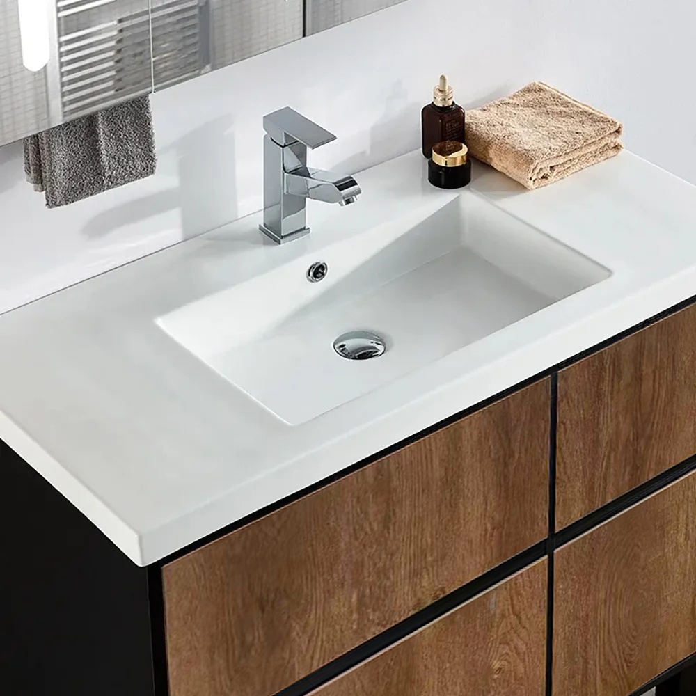 920mm Free-Standing Bathroom Vanity with Basin Rustic Single Basin Vanity with Drawers