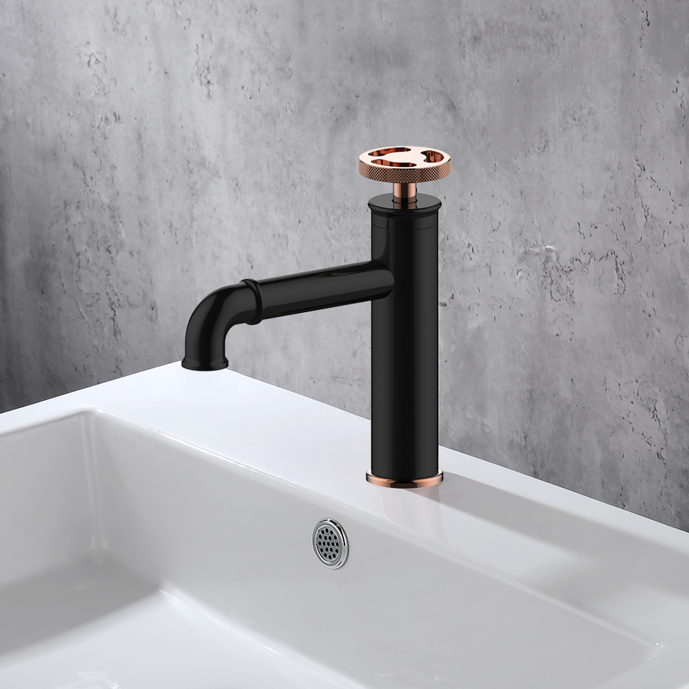 Ruth Industrial Pipe Single Handle Bathroom Sink Faucet 1 Hole Solid Brass Bathroom Remodel 1796