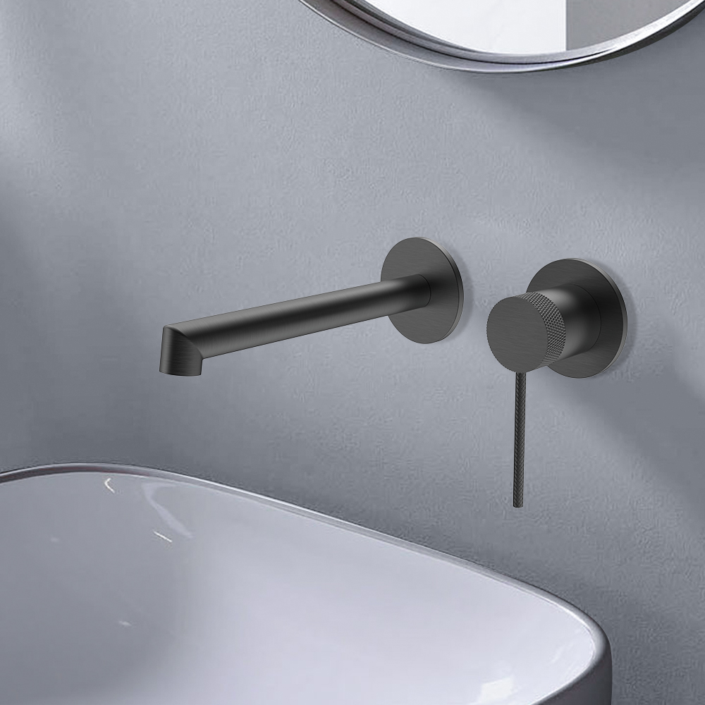

Single Handle Wall Mounted Bathroom Faucet Sink Faucet Brass Brushed Gunmetal