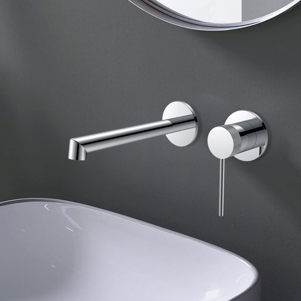 

Single Handle Wall Mounted Bathroom Faucet Sink Faucet Brass Polished Chrome