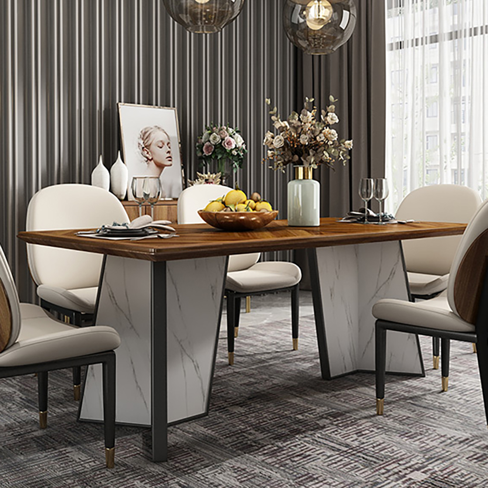 

70.9" Rectangular Wood Dining Table Modern Table for 4~6 People
