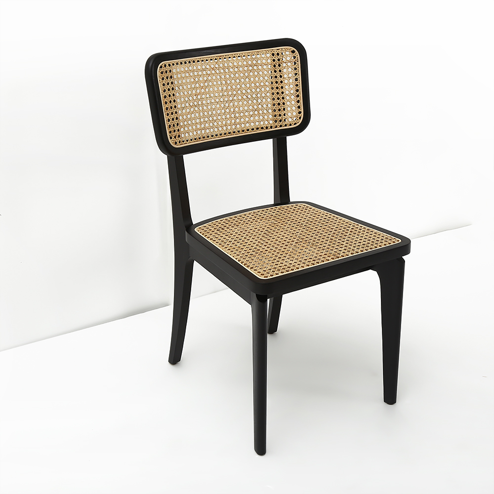 Modern Black Dining Chair Rattan Ash Dining Chair