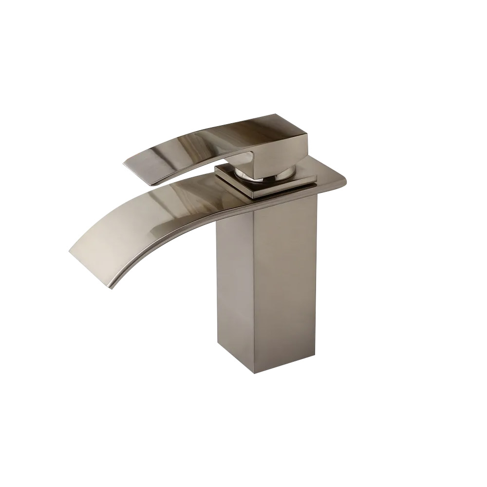 Milly Waterfall 1-Handle Single Hole Lavatory Faucet Bathroom Sink Faucet Brushed Nickel