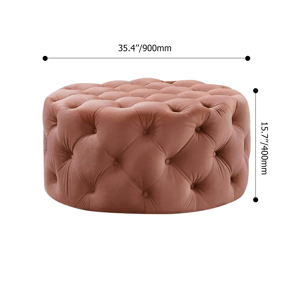 Tufted Ottoman Beige Velvet Ottoman Coffee Table Tufted Cocktail