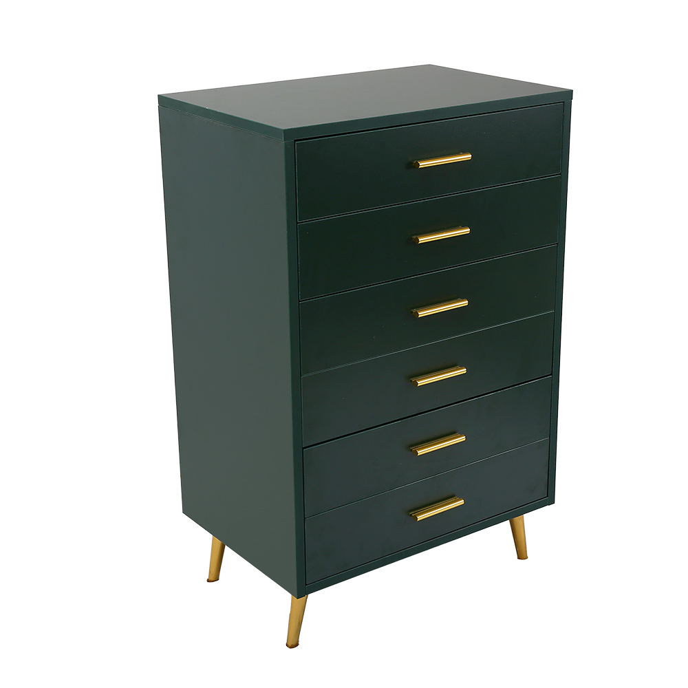 Modern Wood Dresser with 4 Drawers in Green Storage Chest for Bedroom