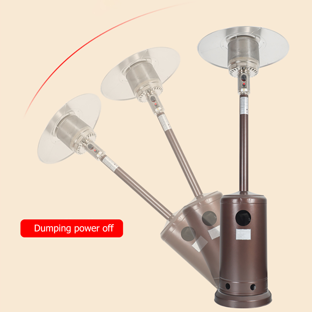 Umbrella Propane Gas Outdoor Patio Gas Heater with Tabletop Brown Finish