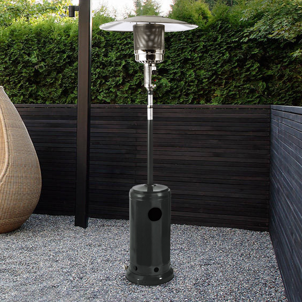 46,000btus Outdoor Patio Propane Gas Heater With Low Gas Bucket Black Finish