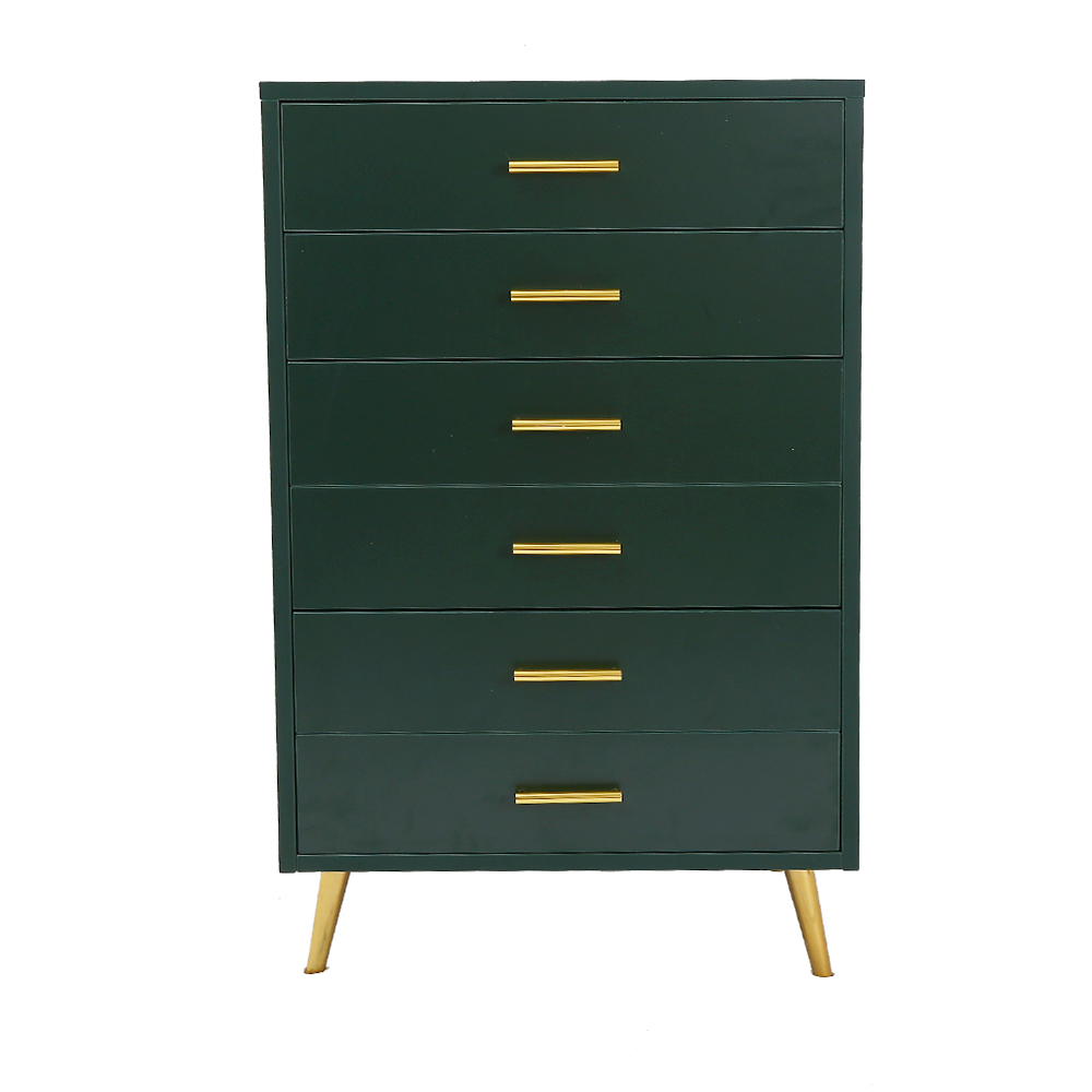 Modern Wood Dresser with 4 Drawers in Green Storage Chest for Bedroom