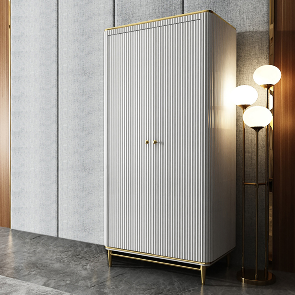 Image of Bline 78.7" Modern Light Luxurious Style Wardrobe with Multi-storage in White