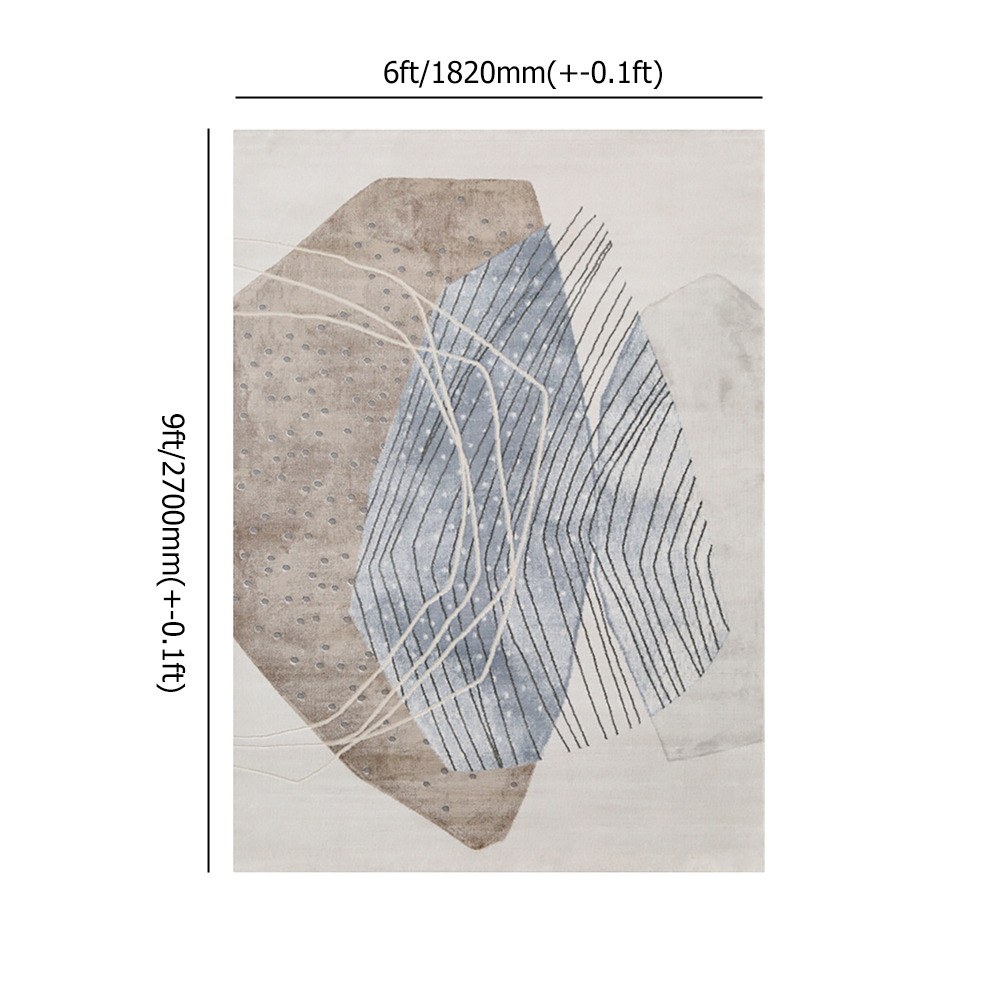

8' x 10' Multipurpose Rectangular Contemporary Low-key Brown & Blue Area Rug