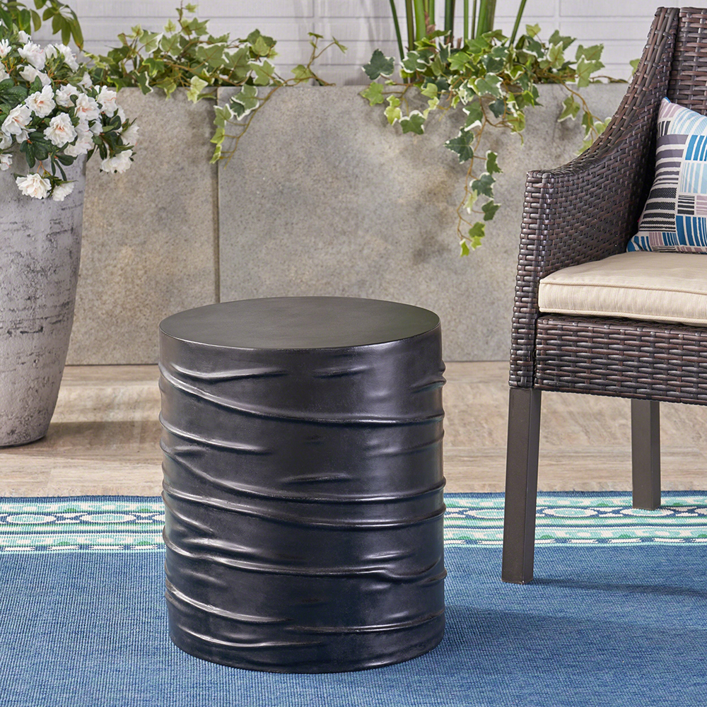 

15.7" Magnesium Oxide Cylinder-Shape End Table Garden Stool