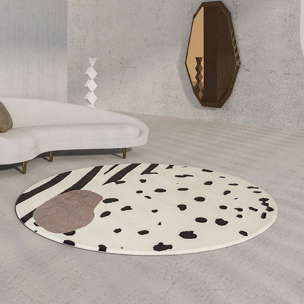 

8.7' x 8.7' Multifunctional Circular Modern & Creative Off-white Area Aug